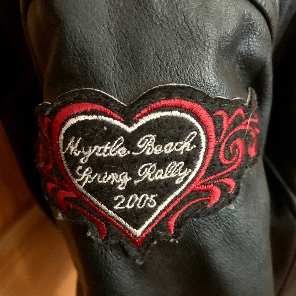 Harley-Davidson Black Leather Jacket-With Patches- Size XS - Picture 7 of 8